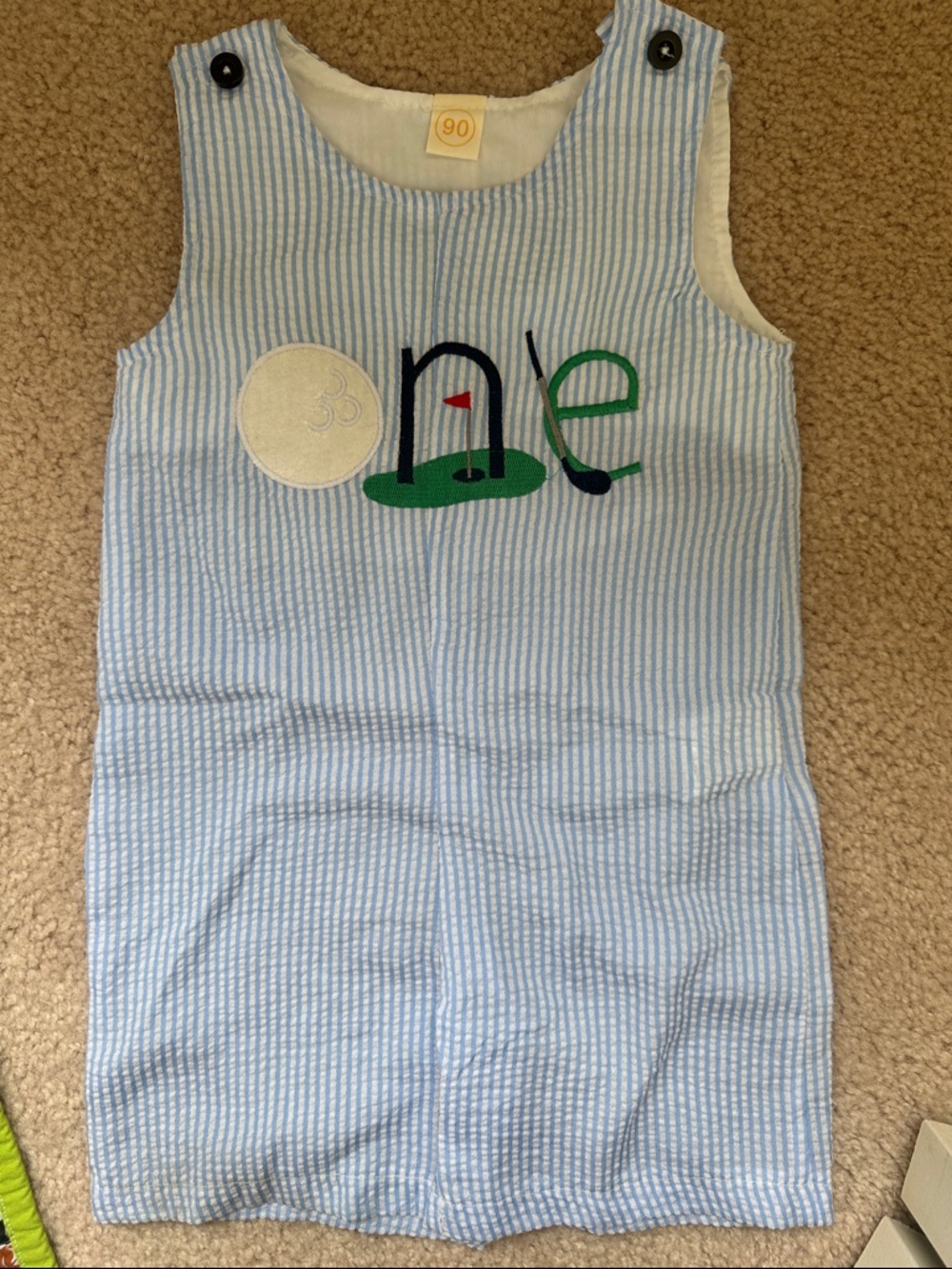 Baby Boy Romper 1st birthday gold them